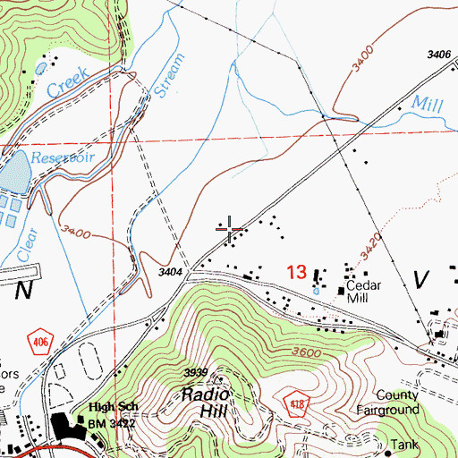 Topographic Map of American Valley, CA