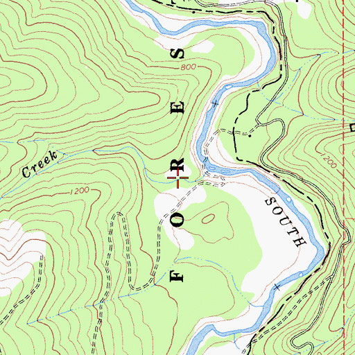 Topographic Map of Ammon Creek, CA