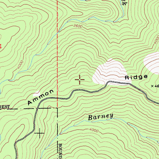 Topographic Map of Ammon Ridge, CA
