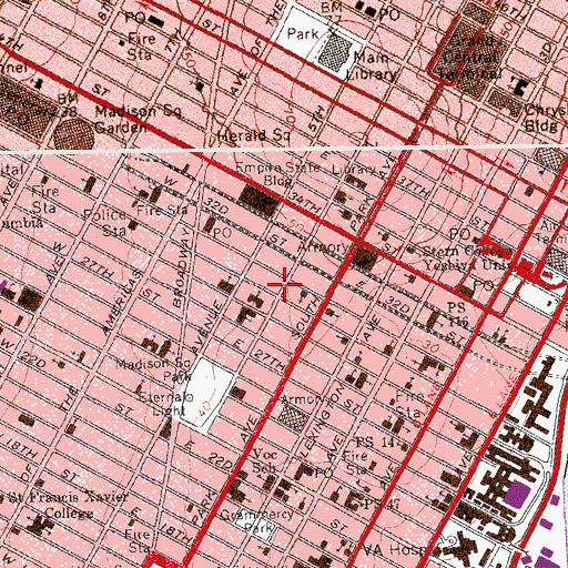 Topographic Map of American Academy of Dramatic Arts New York Campus, NY