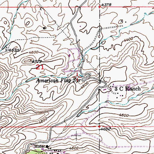 Topographic Map of American Flag Spring, AZ