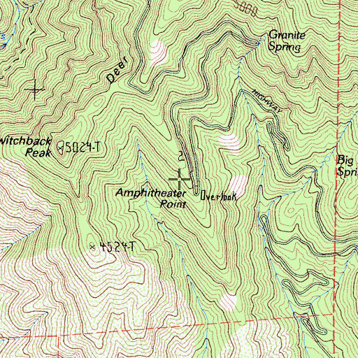Topographic Map of Amphitheater Point, CA