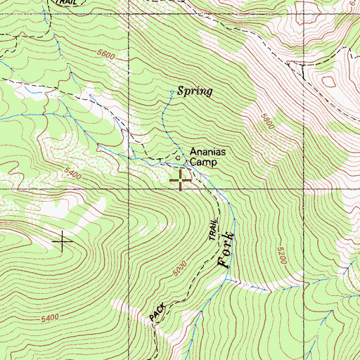 Topographic Map of Ananias Camp, CA