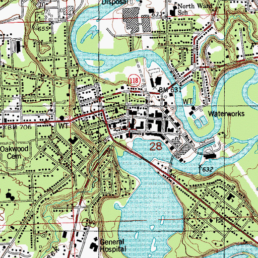 Topographic Map of Episcopal Church of the Good Shepherd Historical Marker, MI
