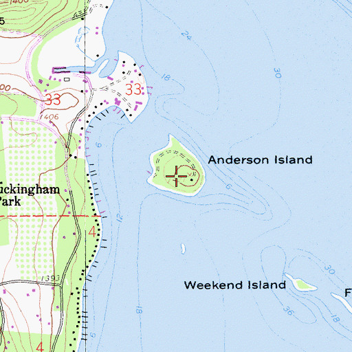 Topographic Map of Anderson Island, CA