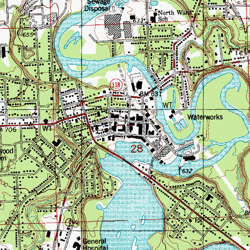 Topographic Map of Allegan County Historical Marker, MI