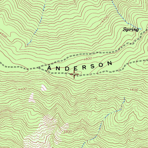 Topographic Map of Anderson Ridge, CA