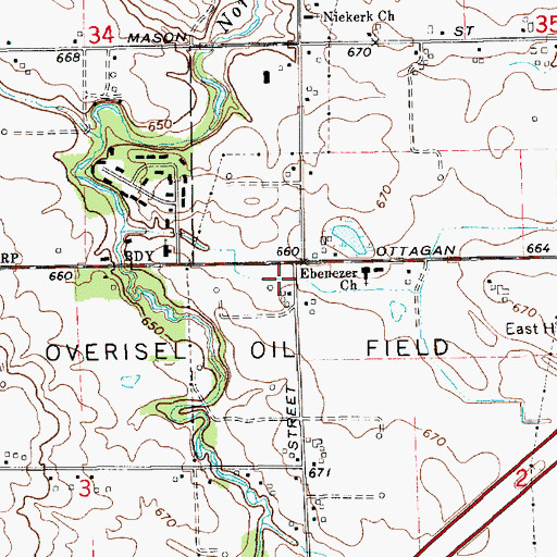 Topographic Map of Ebenezer Reformed Church Historical Marker, MI
