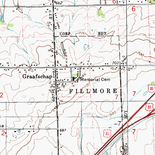Topographic Map of Graafschap Christian Reformed Church Historical Marker, MI