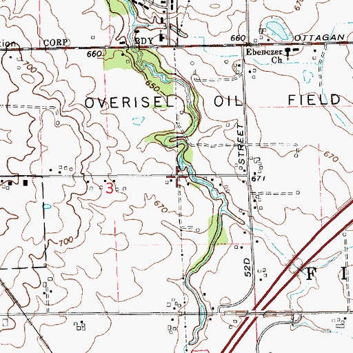 Topographic Map of Old Wing Mission Historical Marker, MI
