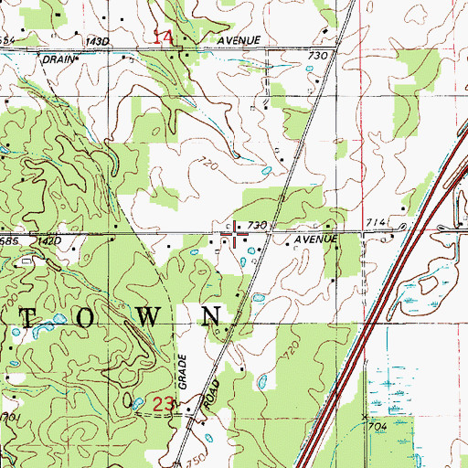 Topographic Map of Laketown Township Hall Historical Marker, MI