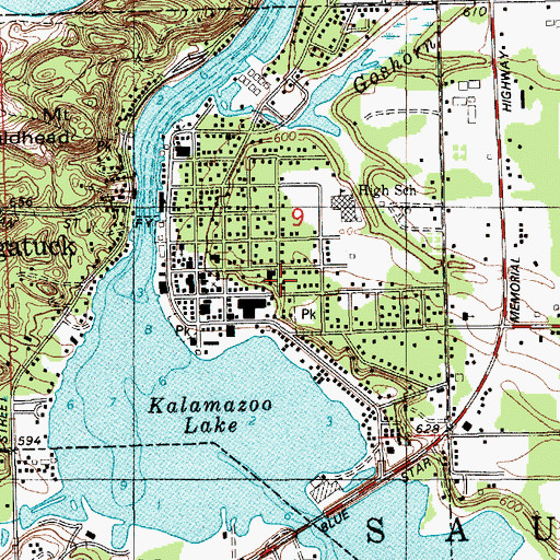 Topographic Map of All Saints Episcopal Church Historical Marker, MI