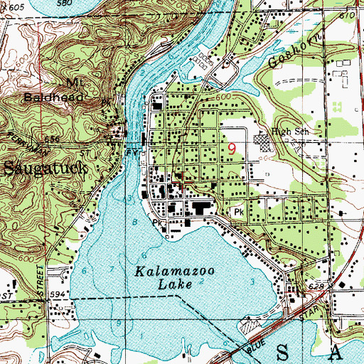 Topographic Map of First Congregational Church Historical Marker, MI