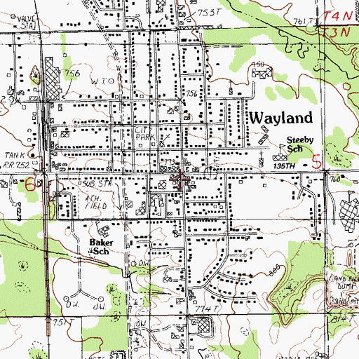 Topographic Map of Henika Ladies Library Historical Marker, MI