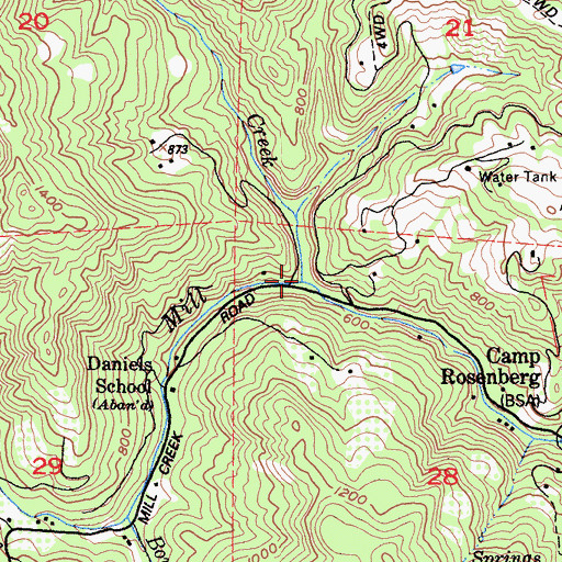 Topographic Map of Angel Creek, CA