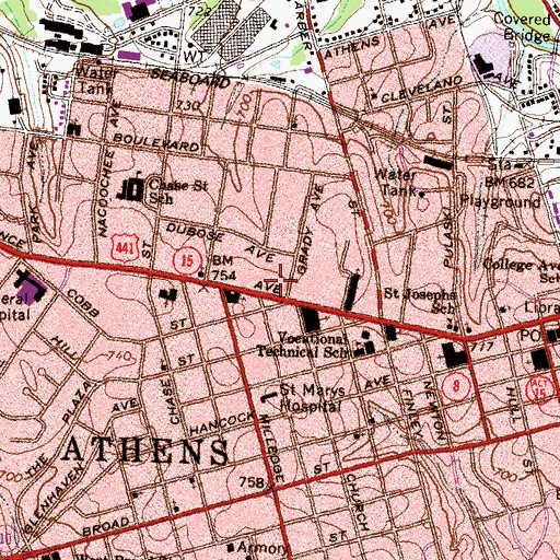 Topographic Map of Henry W Grady House, GA