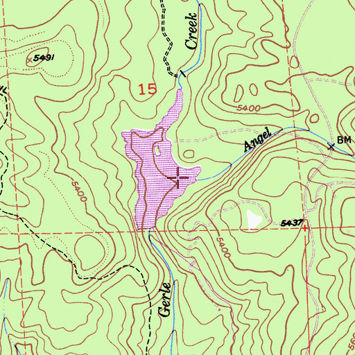 Topographic Map of Angel Creek, CA