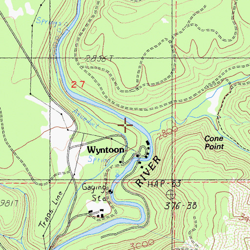 Topographic Map of Angel Creek, CA