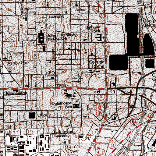 Topographic Map of Herdon Home, GA