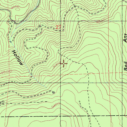 Topographic Map of Angel Meadow Trail, CA