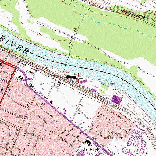 Topographic Map of Historic Augusta Canal and Industrial District, GA