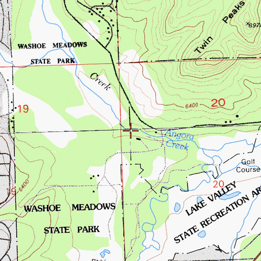 Topographic Map of Angora Creek, CA