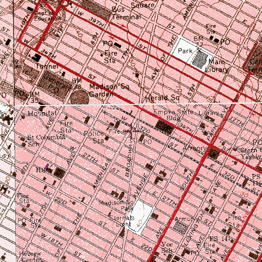 Topographic Map of Academic Testing Institute, NY