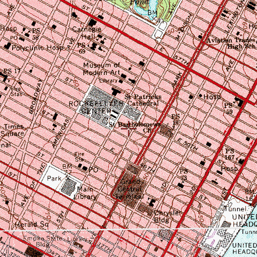 Topographic Map of Academy of Greek Theatre and Dance, NY