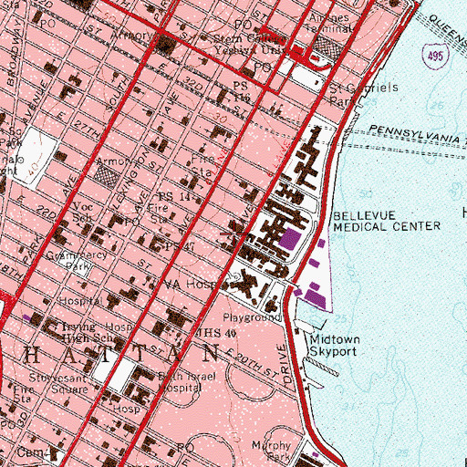 Topographic Map of Acorn School, NY