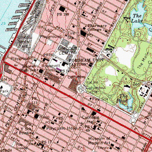 Topographic Map of Albert Merrill School, NY