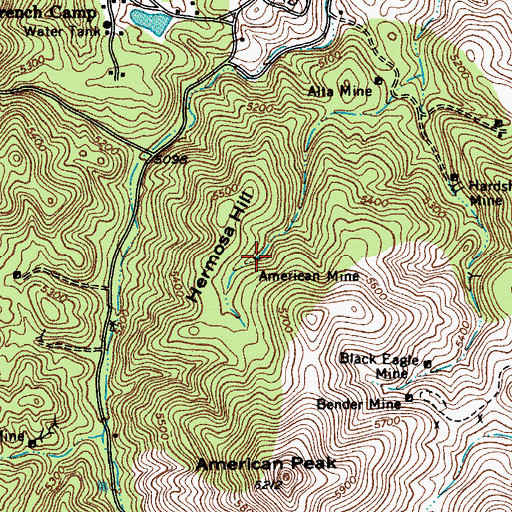 Topographic Map of American Mine, AZ