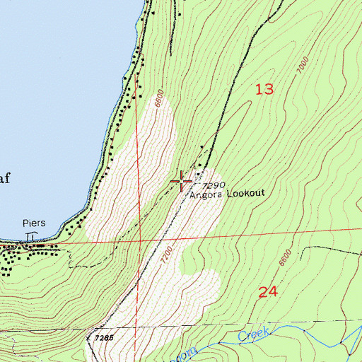 Topographic Map of Angora Lookout, CA