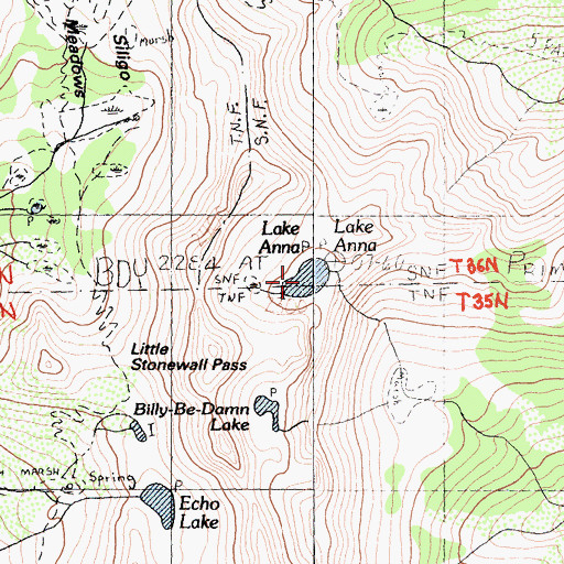 Topographic Map of Lake Anna, CA