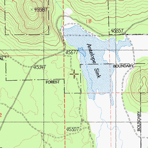 Topographic Map of Antelope Creek, CA