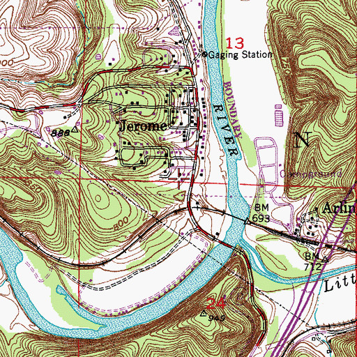 Topographic Map of First Baptist Church, MO