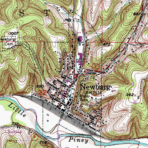 Topographic Map of Baptist Church, MO