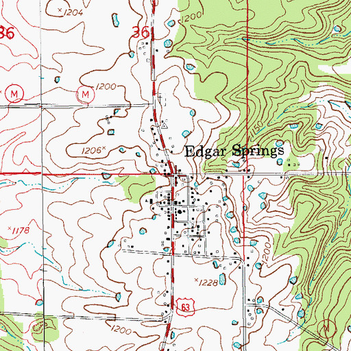 Topographic Map of First Baptist Church, MO