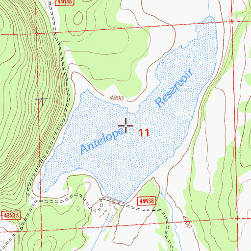 Topographic Map of Antelope Reservoir, CA