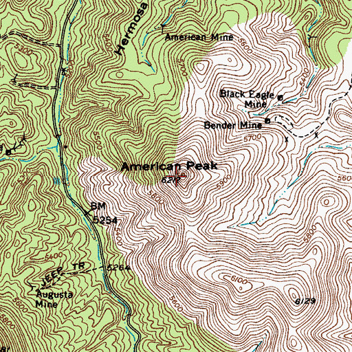 Topographic Map of American Peak, AZ