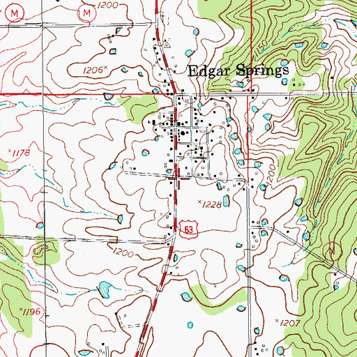 Topographic Map of Church of Christ, MO