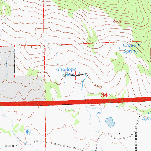 Topographic Map of Antelope Spring, CA