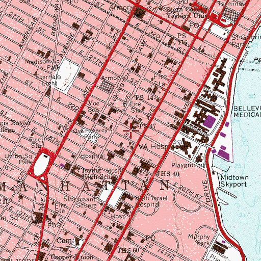 Topographic Map of Archway School, NY