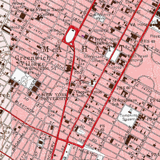 Topographic Map of Atlas Barber School, NY