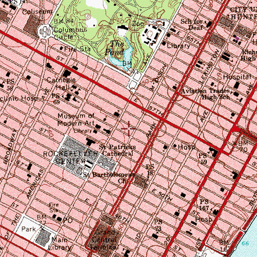 Topographic Map of Barbizon School of Acting, NY