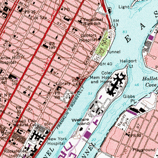 Topographic Map of Bi-Lingual Secretarial Training Center, NY