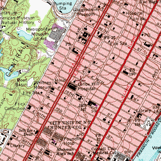 Topographic Map of Allen-Stevenson School, NY