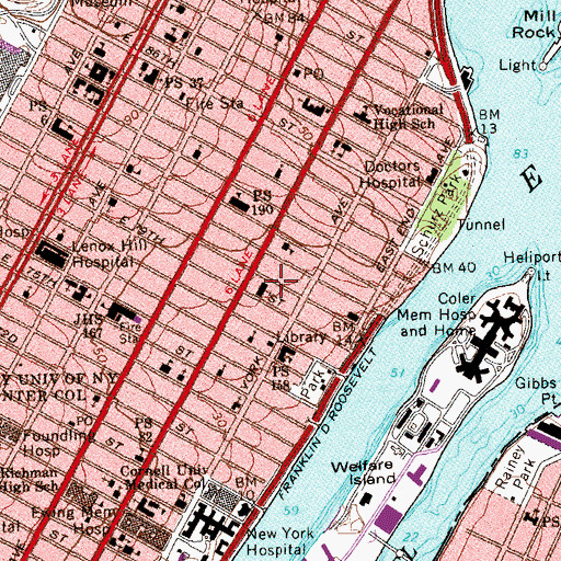 Topographic Map of Caedmon School, NY
