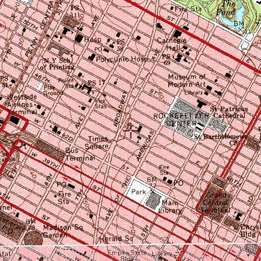 Topographic Map of Cashier Training Institute, NY