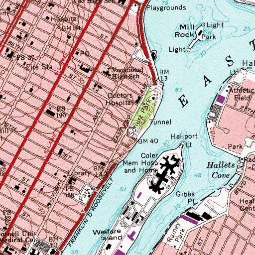 Topographic Map of Chapin School, NY