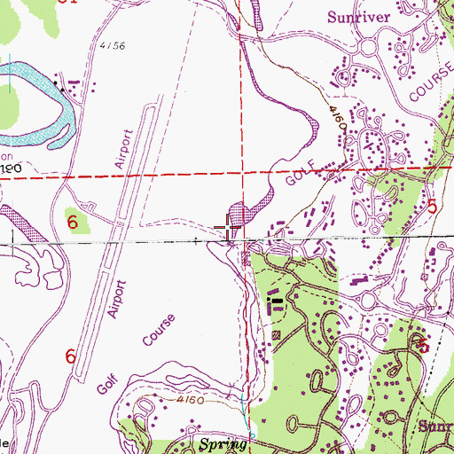 Topographic Map of Meadows Golf Course, OR